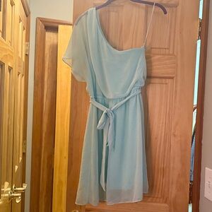 Express One Shoulder Light Blue Dress